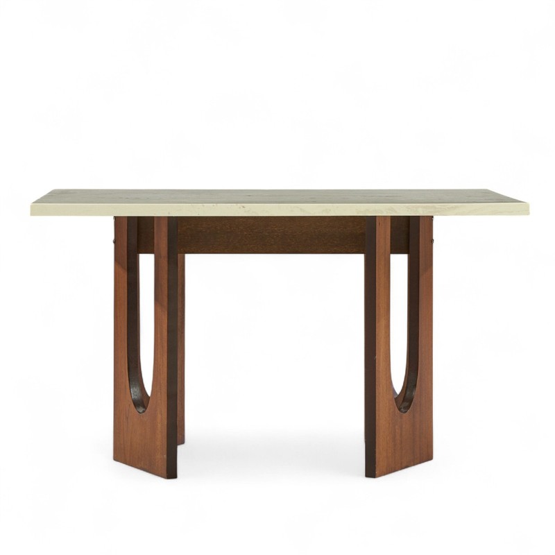 Harvey Probber Mid Century Walnut and Stone Side Table gallery
