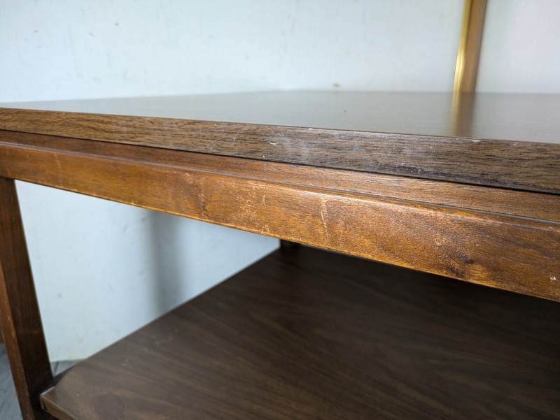 Vintage Alma Mid Century Modern Formica & Wood 2-Tier End Table gallery