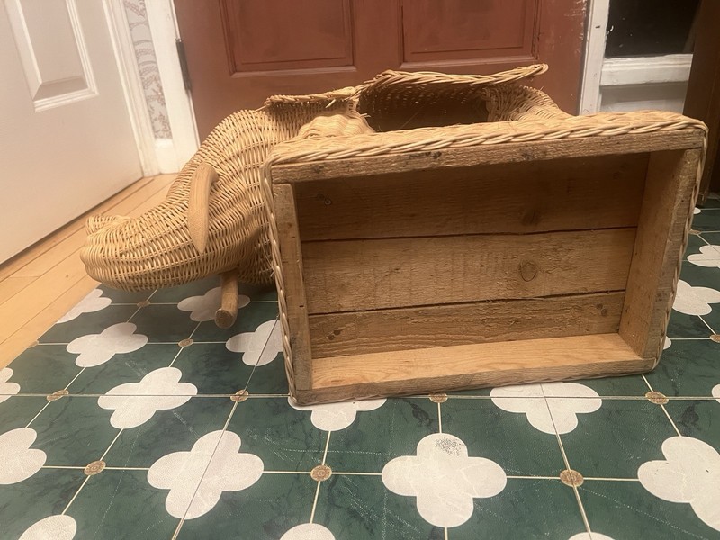 Vintage Boho Wicker Rattan Elephant Side Table Style of Mario Lopez Torres 1970s gallery