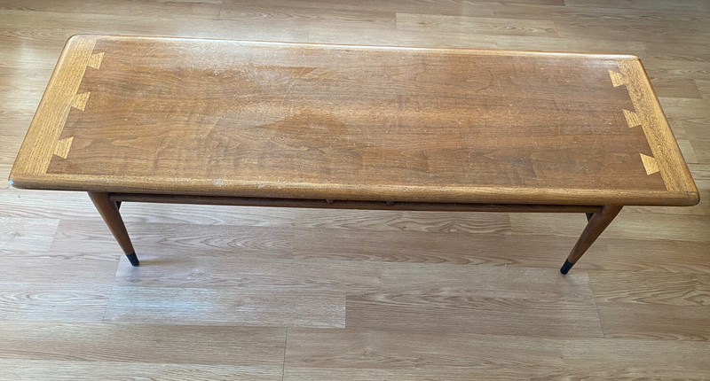 Andre Bus for Lane Acclaim Mid Century Walnut Dovetail Coffee Table