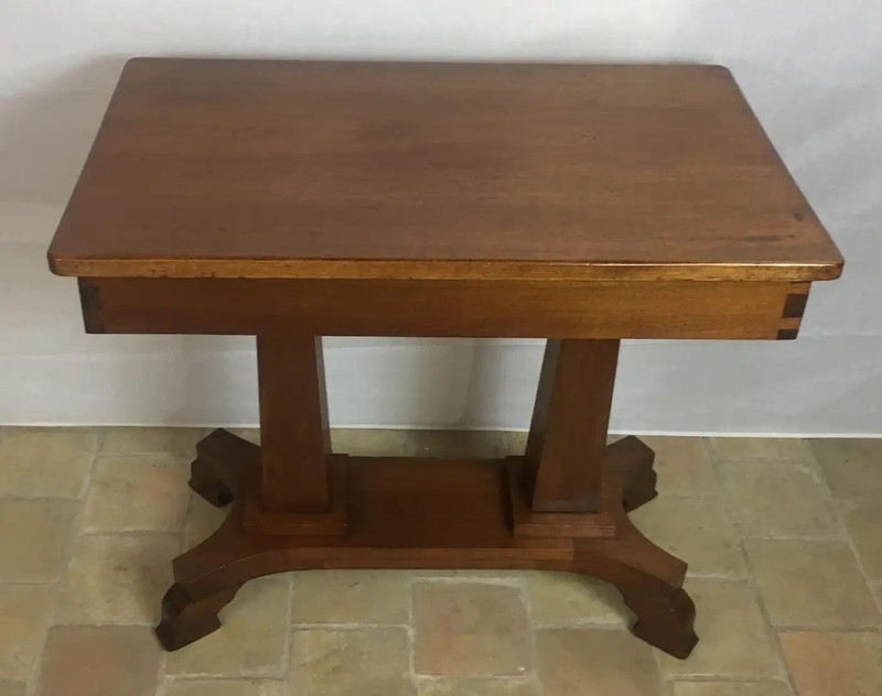 American Arts & Crafts Mahogany Side Table or Small Antique Wooden Desk gallery