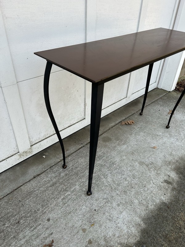 Fine Hand Crafted Delicate Cabriole Leg Iron 48” Console Table ~ Modern gallery