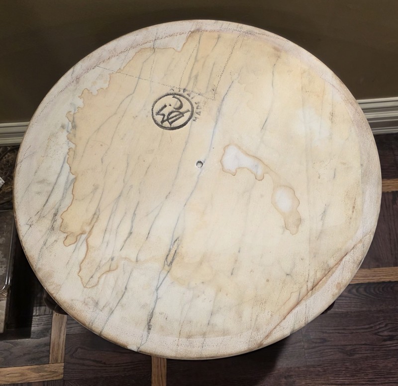 VICTORIAN STYLE MARBLE TOP MADE IN ITALY SOLID WOOD SMALL END TABLE 24" gallery
