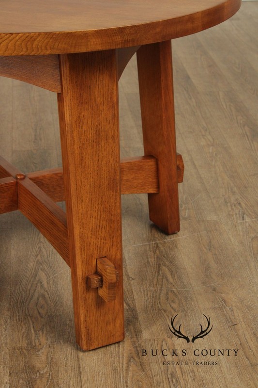 Stickley Mission Collection Round Oak Commemorative Library Table gallery