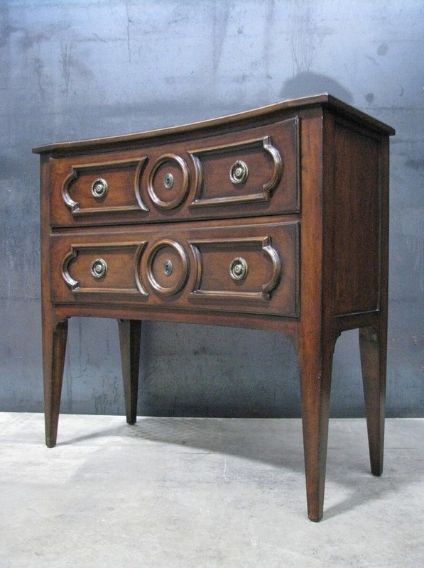Stylish Woodbridge Furniture Console w/' Two Drawers & Inverted Curved Front