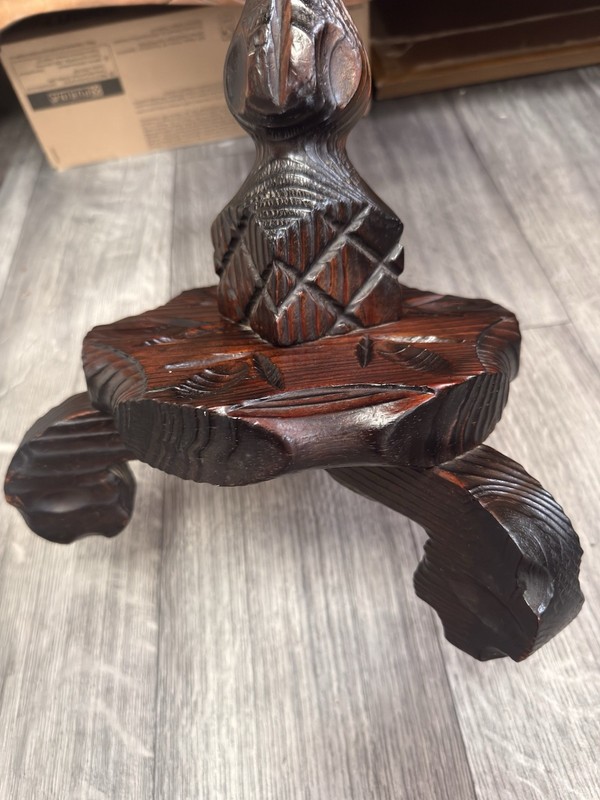 Spanish Colonial Carved Wooden Side Table, 1950s gallery