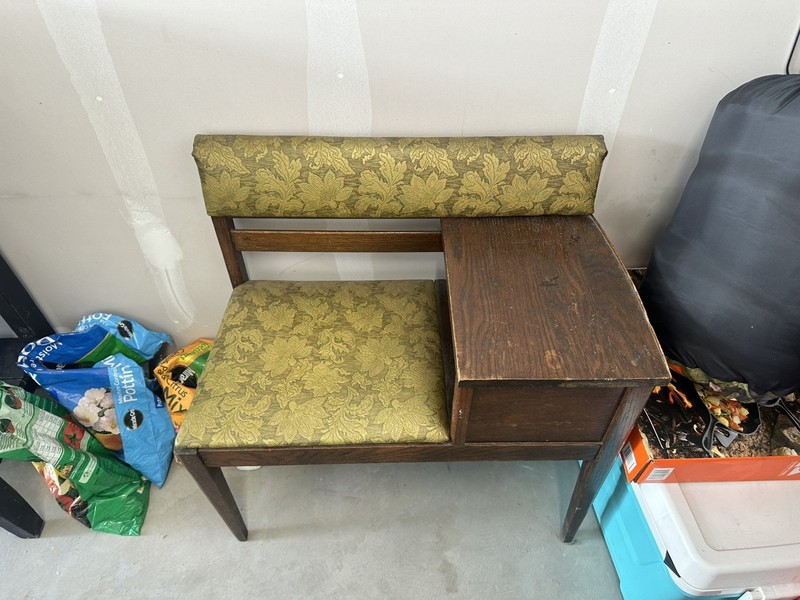 Vintage Gossip Telephone Table MCM Bench Table