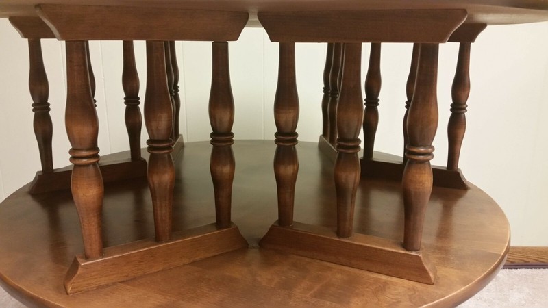 ETHAN ALLEN ROUND REVOLVING BOOK TABLE  gallery