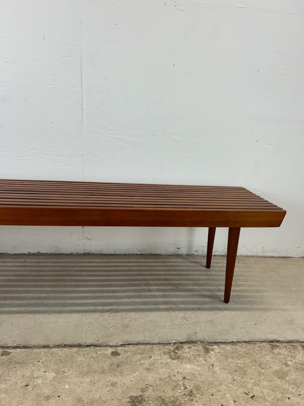 Mid Century Modern Walnut Slat Bench Coffee Table gallery