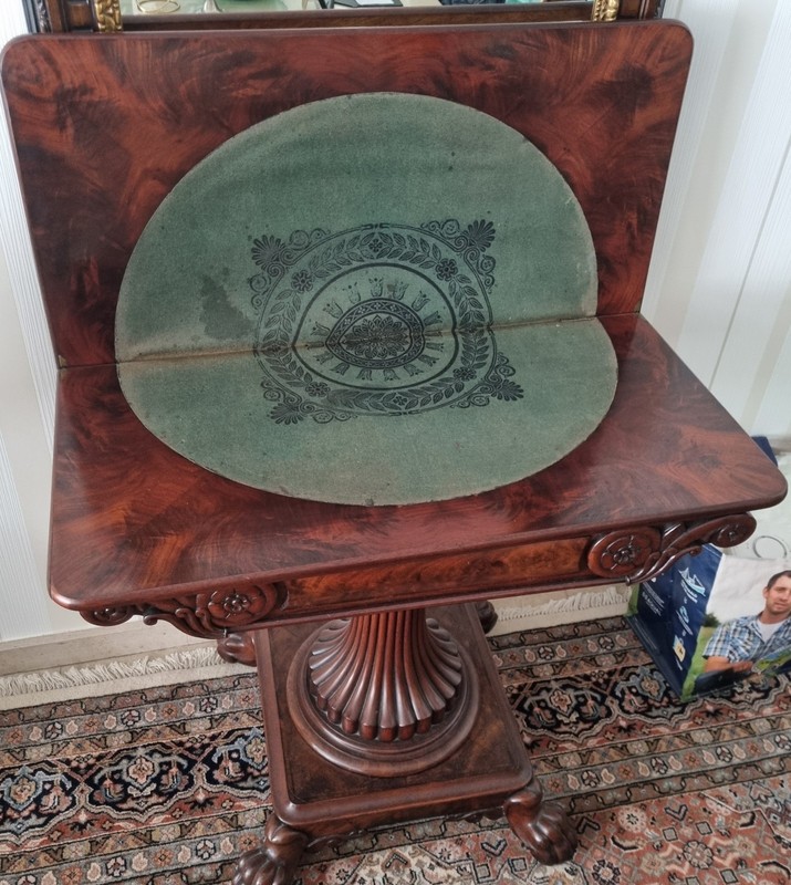 Antique Victorian Mahogany Card Table gallery