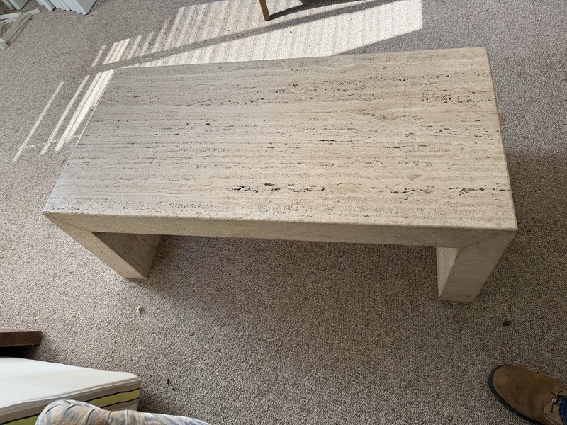 Waterfall Travertine Coffee Table by Michael Taylor, u.s.a. Circa 1980’s