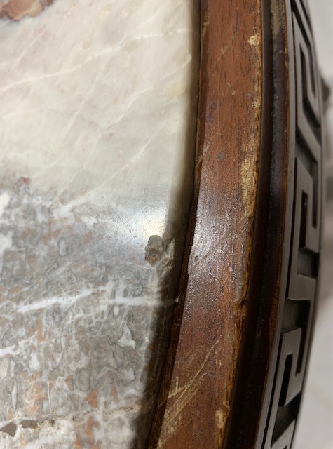 Neoclassical Greek Revival Coffee Table Italian Marble Top Early - Mid Century gallery