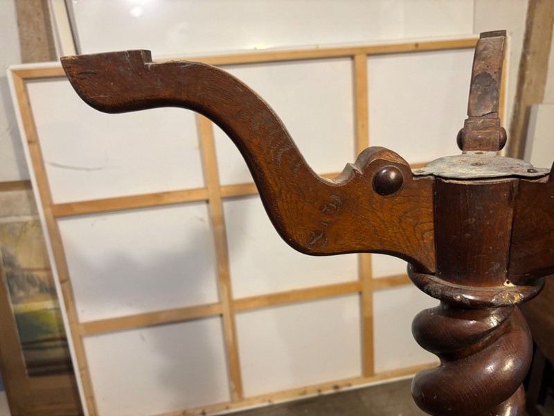 19th Century Burr oak wine table gallery