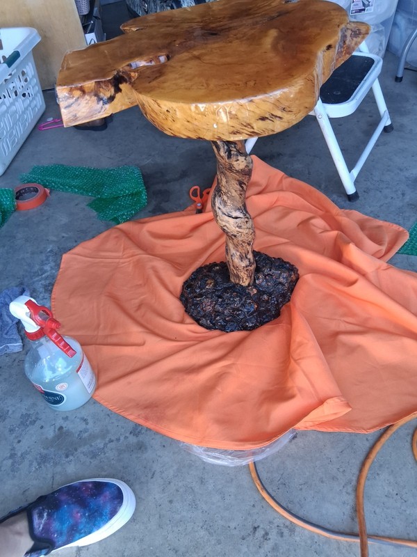 Handmade Signed Redwood Birch 1/1 End Table gallery