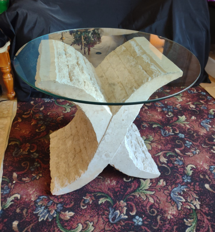 80’s PostModern Tessellated Mactan Table Stone Magnussen Ponte Miami Vice Style
