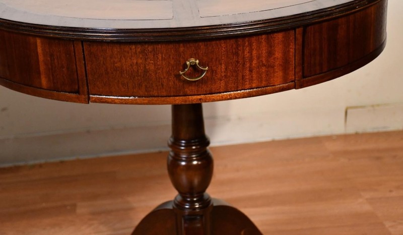 1930s English Regency Mahogany & Leather top PAIR of side tables / end tables gallery