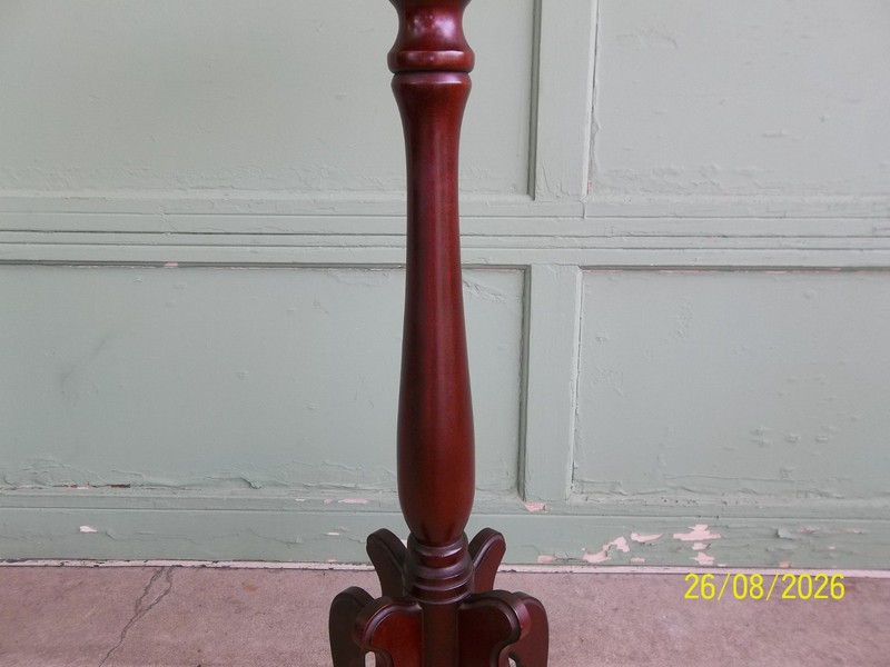 Vintage Solid Mahogany Plant Fern Stand w/ White Italian Marble Top 38" x 14" gallery