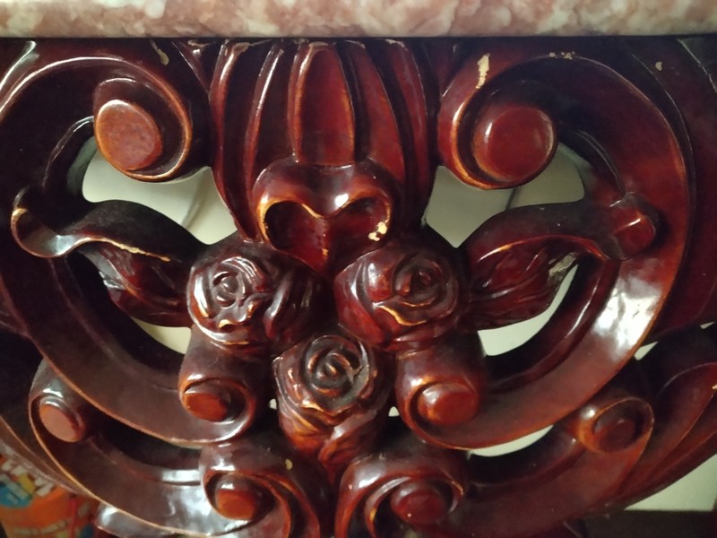 Italian Rococo Style Marble Top Console Table