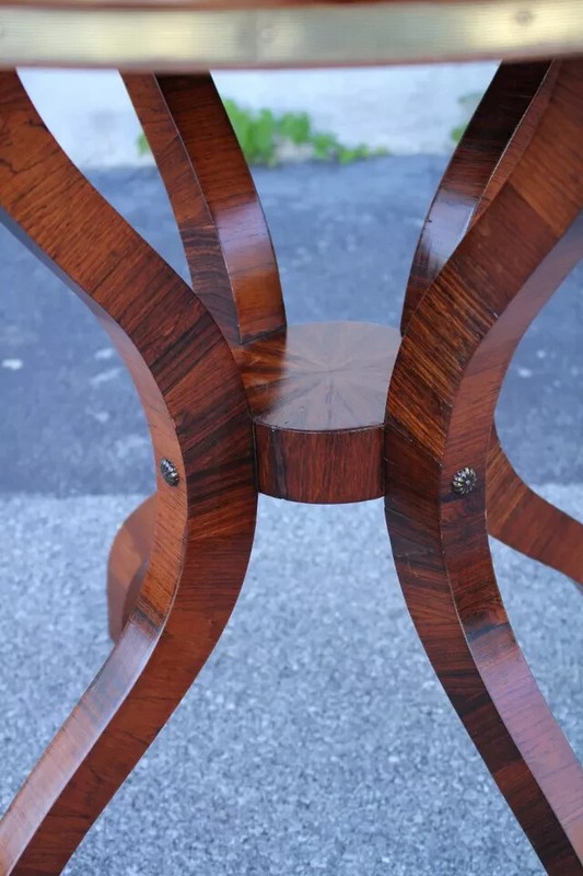 Regency Style Rosewood Book matched Round Center, Accent Table gallery