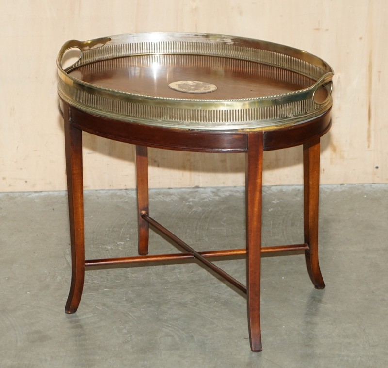 ANTIQUE HAND SAWN MAHOGANY GEORGIAN 1810 BRASS GALLERY RAIL COFFEE TABLE CIRCA gallery