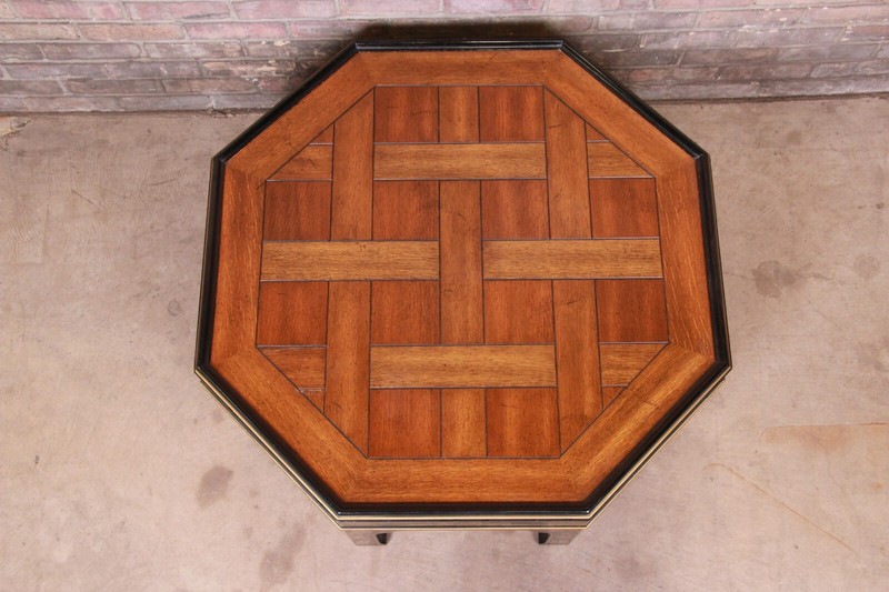 Baker Furniture Hollywood Regency Chinoiserie Octagonal Cocktail Table