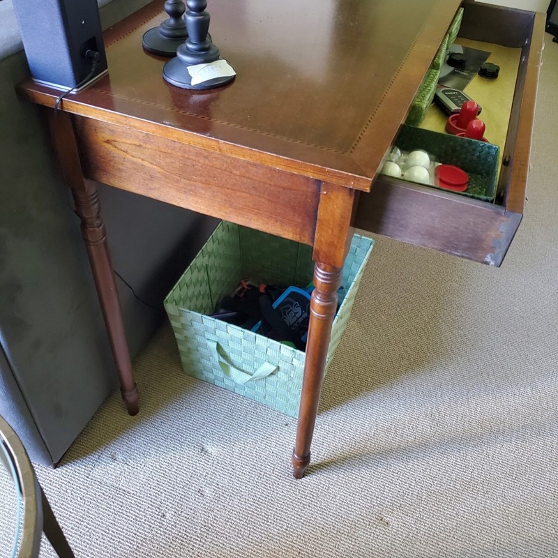 Vintage Two-Drawer Inlaid Console Sofa Table gallery