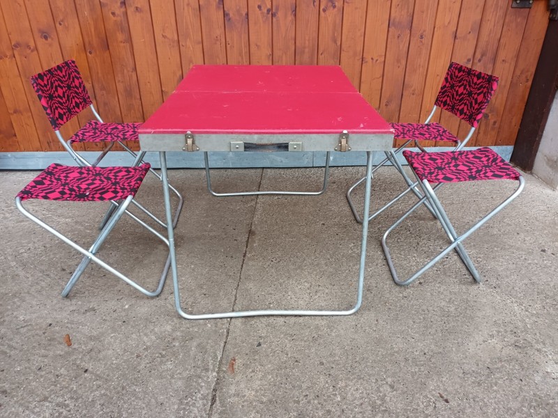 Camping Table & Chairs Camping Set Seating Vintage Oldtimer Retro 60s gallery