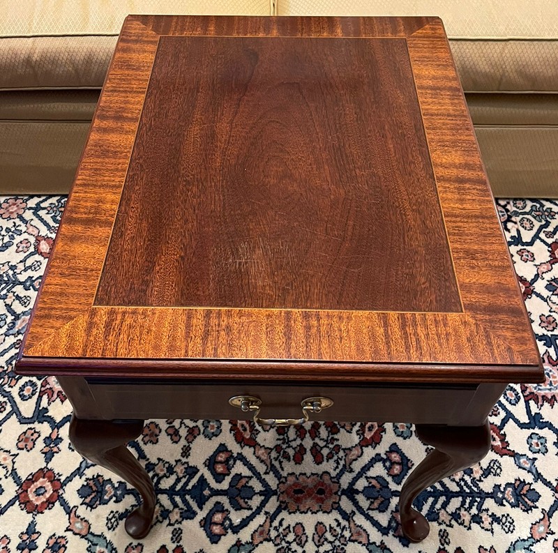 Councill Craftsmen Mahogany Queen Anne Side End Table w/ Drawer gallery