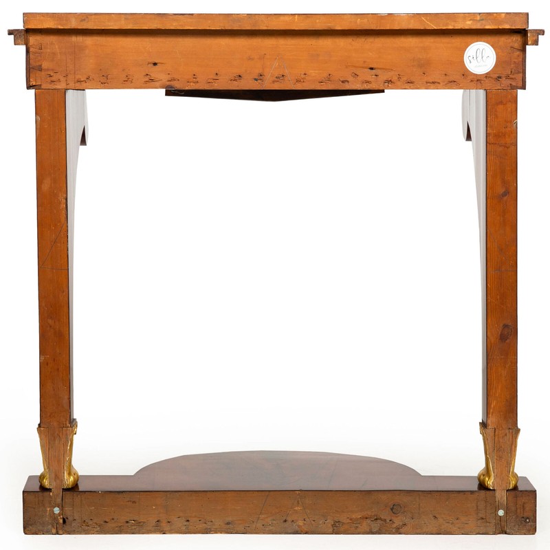 Large Biedermeier Antique Mahogany Pier Mirror and Console Table ca. 1820-40 gallery