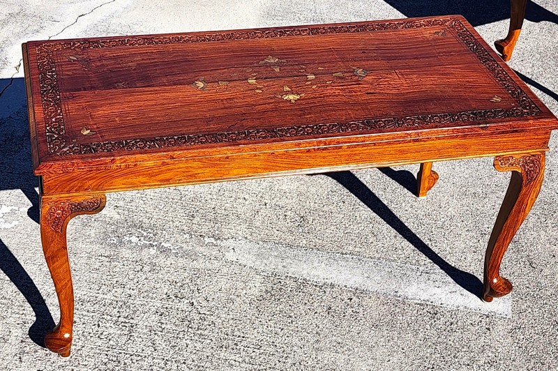 Mid Century Anglo Indian Walnut Coffee Table gallery