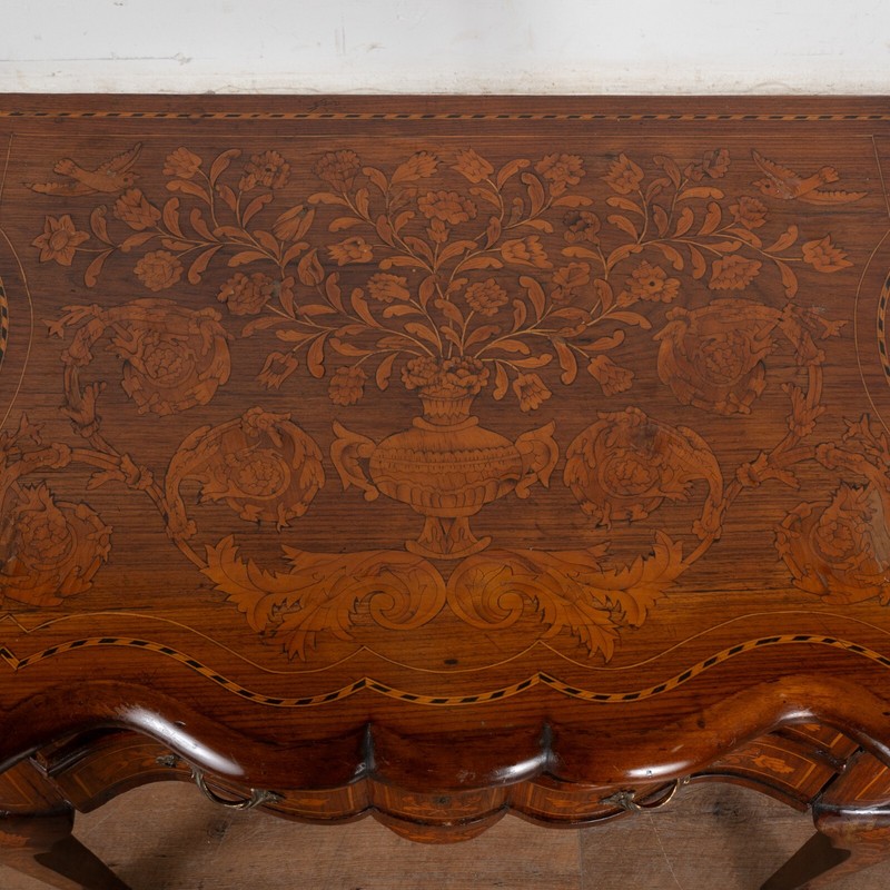 Dutch Marquetry Side Table on Cabriolet Legs, Holland circa 1770-1800 gallery