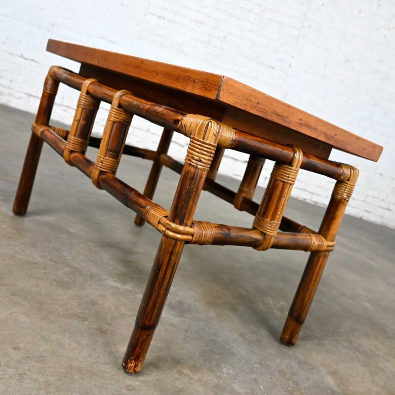 Rattan Campaign Ficks Reed Far Horizons Coffee Table w/Tile Top by John Wisner gallery