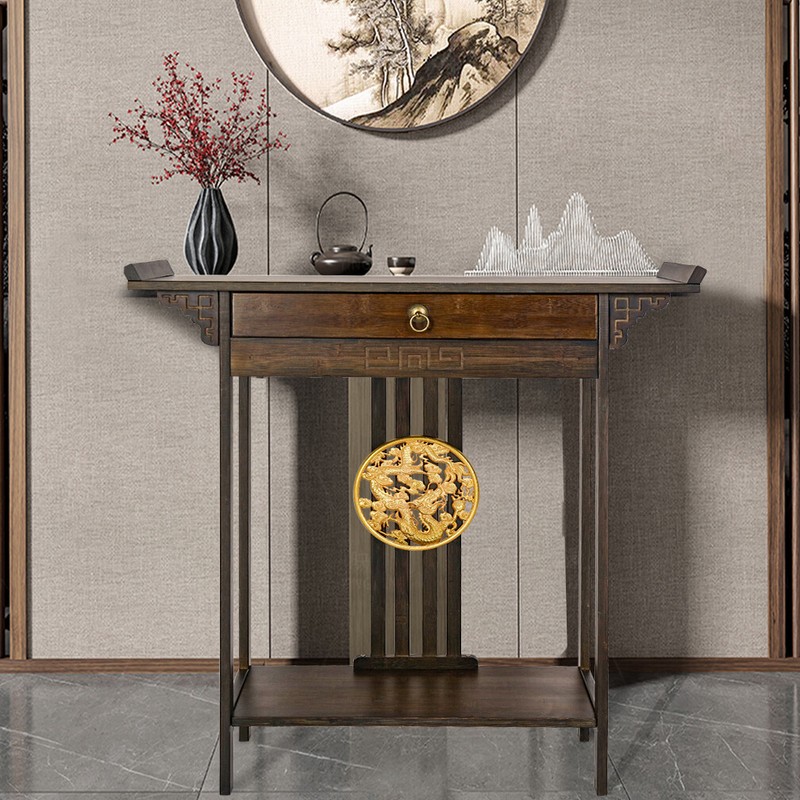 China Style Console Table Vintage Hall Furniture Chic Shelf Drawer End Stand