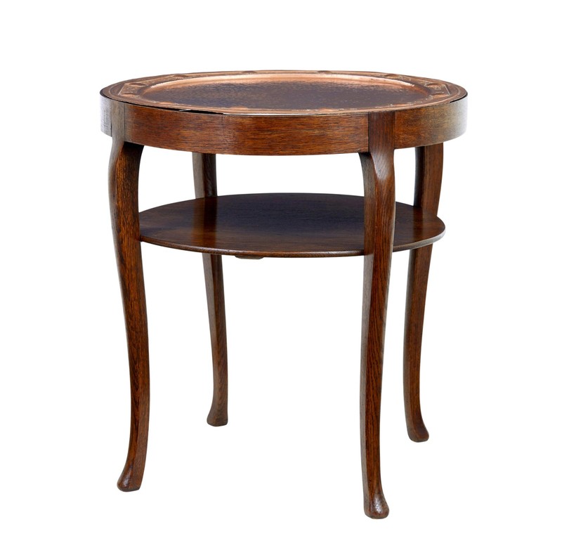 LATE 19TH CENTURY ARTS AND CRAFTS COPPER TRAY TABLE