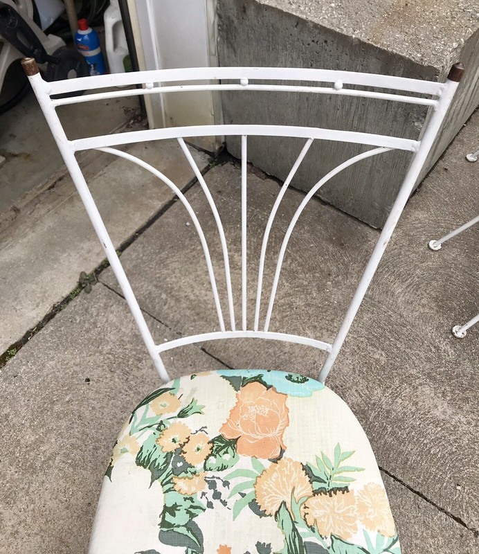 OUTDOOR DINING SET By HOMECREST TABLE, FOUR CHAIRS ORIGINAL SEATS MIDCENTURY gallery