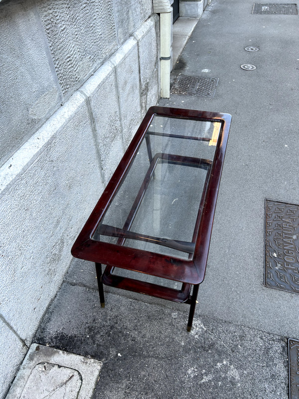 Table 50s Caesar Lacquer Ico Parisi Italian Design Wood Glass Coffee Table gallery