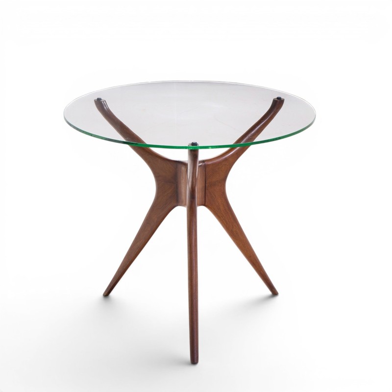 Vladimir Kagan For Dreyfuss Walnut Tri-Symmetric Sculptural Side Tables - Pair gallery
