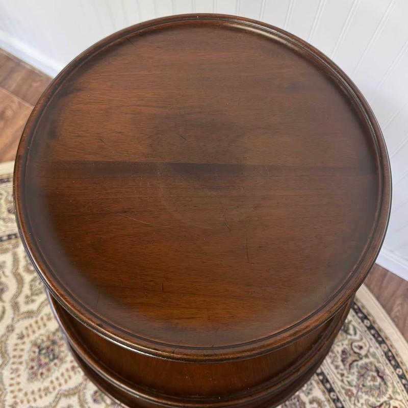 Antique 3-Tier Rotating Pedestal Table — Hathaway’s New York gallery