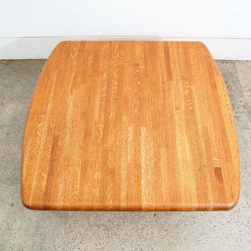 Mid Century Danish Modern Side Table Solid Oak American Butcher Block Coffee NM gallery
