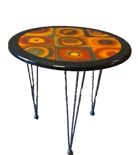 Wassily Kandinsky "Squares with Concentric Circles" Vintage Side Table C. 1980 gallery