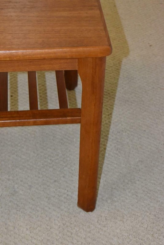 Mid Century Modern Danish Teak Side Table Magazine Rack Mobelfabrikken Toften gallery