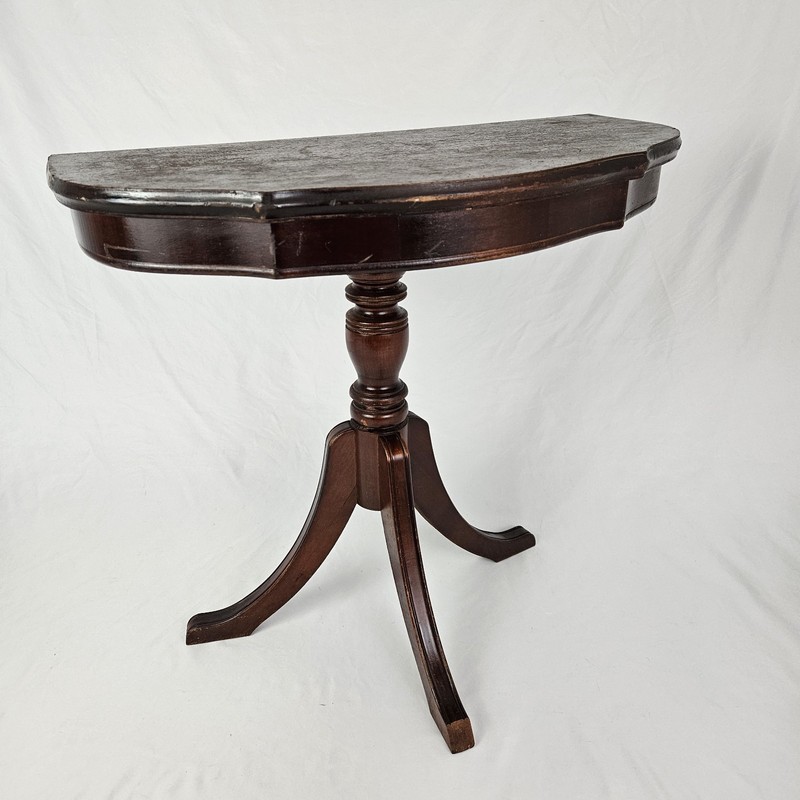 Vintage Mahogany Console Table Half Moon Duncan Phyfe Style