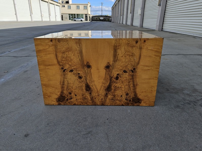 Milo Baughman Burl Wood Coffee Table Vintage