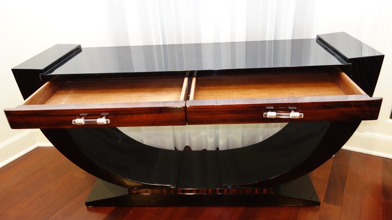 Two Matching Pair, Fine, ART DECO Consoles, w Drawers: Ebony / Macassar gallery