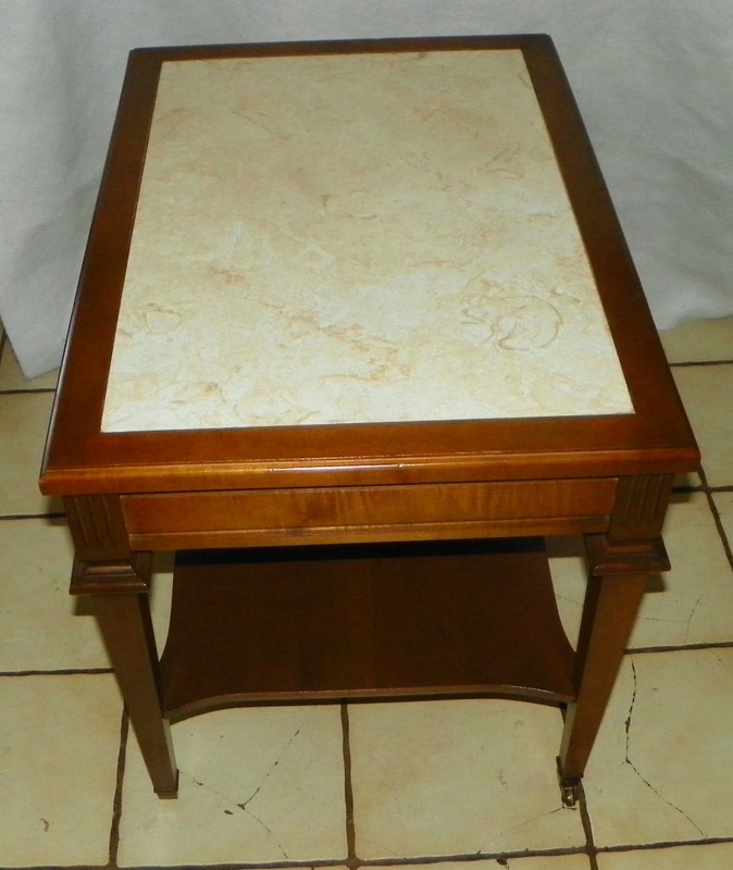 Mid Century Walnut Formica Top End Table / Side Table by Mersman (ET133) gallery