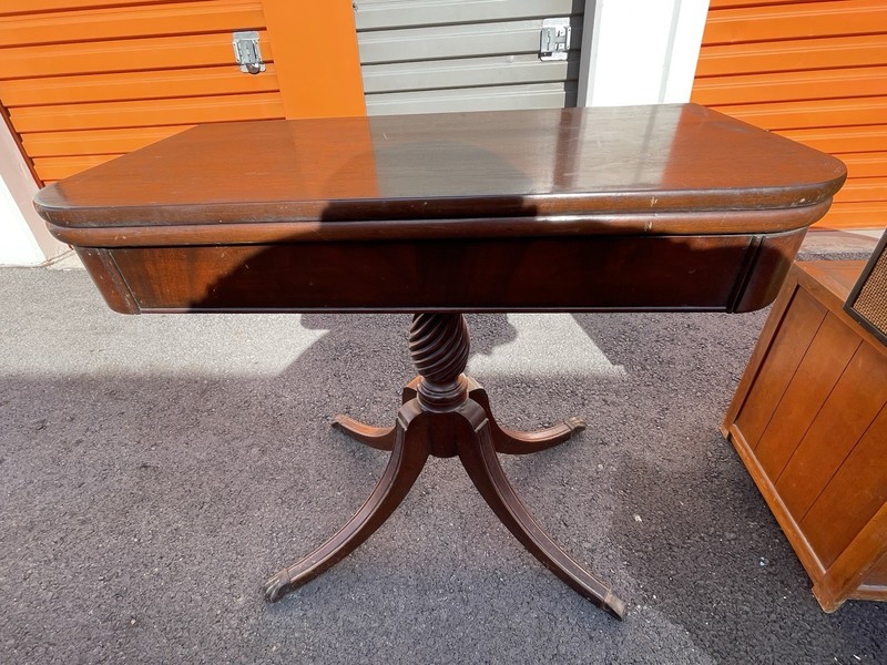 Vintage Game table | Bevan Funnel | Victorian Card table Flip Top Console 1900s