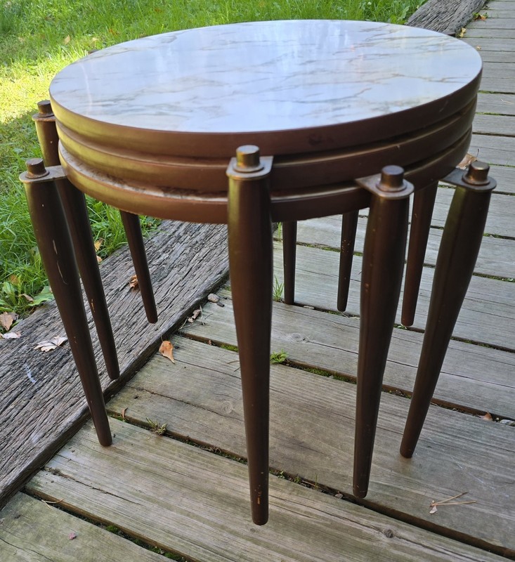 Mid Century Vintage Stacking Tables 3 MCM Nesting gallery