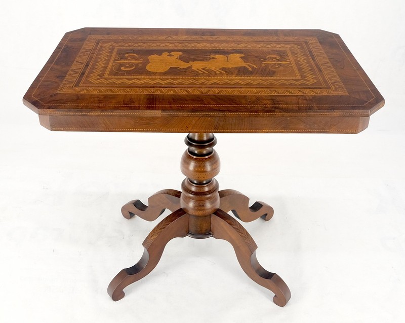 Dutch 19th Century Marquetry Inlay Top Breakfast Center Occasional Lamp Table gallery