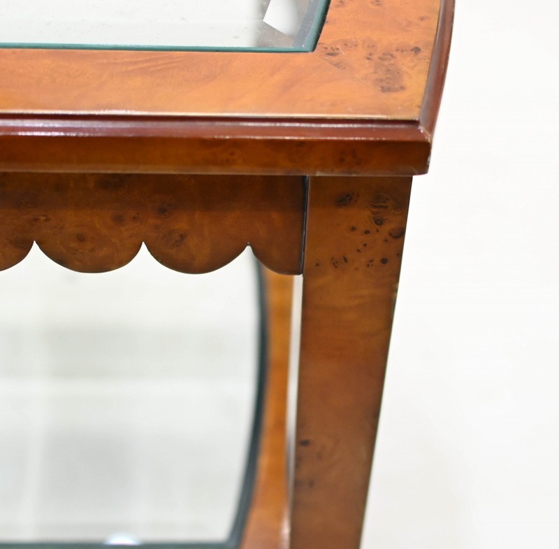 Biedermeier Side Table Walnut Glass Top gallery