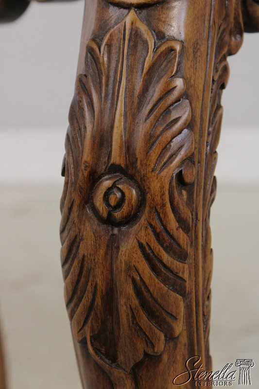 L72244: MAITLAND SMITH Leather Top Carved French Lamp Table gallery